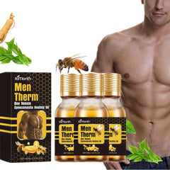 YG LianKai Men Therm Bee Venom bottle close-up with warming gel.