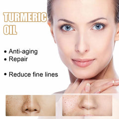 YG LianKai turmeric serum texture close-up showing silky oil for hydration.