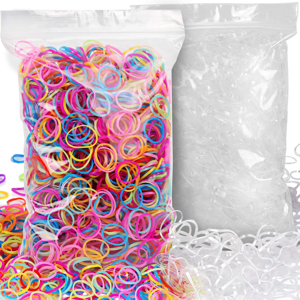 YGDZ 4000pcs elastic hair bands pack shows mixed candy colors for versatile styling options.