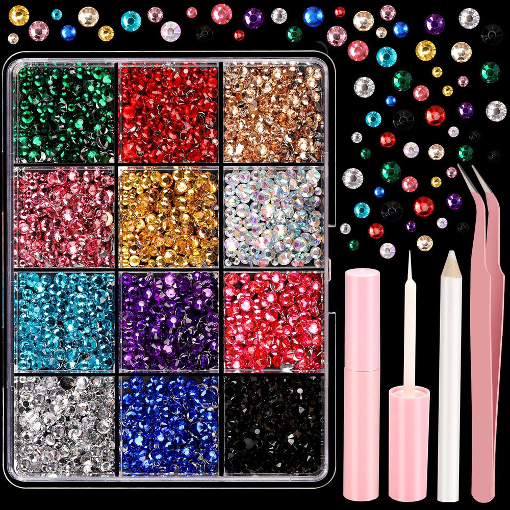 YGDZ Face Rhinestones Kit colors and sizes for versatile makeup design