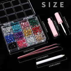 YGDZ Nail Gems set showcasing colors for creative nail art and body decor