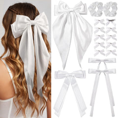 YGDZ white oversized bow clip for statement hairstyles and wedding-ready looks