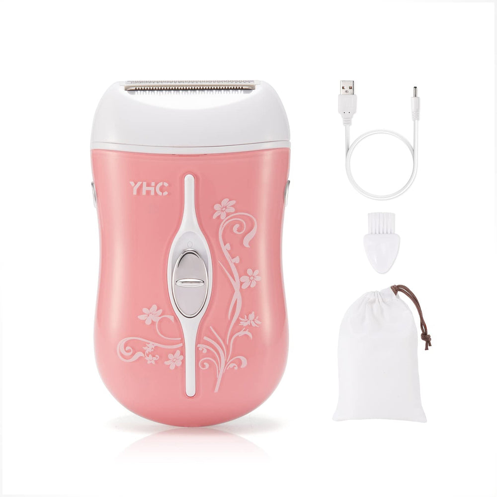 YHC Electric Razor for Women in hand demonstrates smooth glide for legs and underarms.