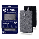 Yiclick Exfoliating Body Scrubber pack front view dual texture for deeper cleansing