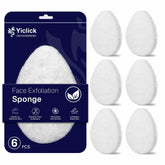 Yiclick exfoliating sponge tear-drop design targets hard-to-reach areas for precise cleansing.