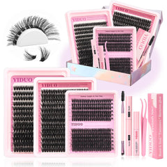 YIDUO Lash Clusters Kit box-front for beginner lash styling at home