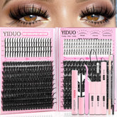 YIDUO Volume Lash Clusters with Spikes create dramatic manga-style lashes.