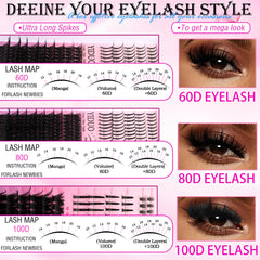 YIDUO 816-pcs bulk pack shown for month-long lash customization and value.