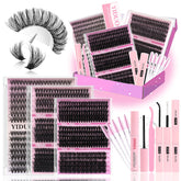 YIDUO Lashes Clusters Kit box front displaying 835pcs for at-home styling.