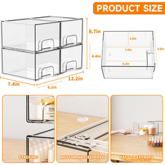 Yieach storage drawers used as a makeup organizer for cosmetics.