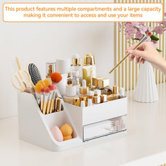 Yieach white makeup organizer brush slots keep brushes organized for daily skincare