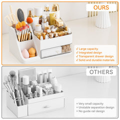 Yieach white makeup organizer lipstick slots with clear view for color coordination