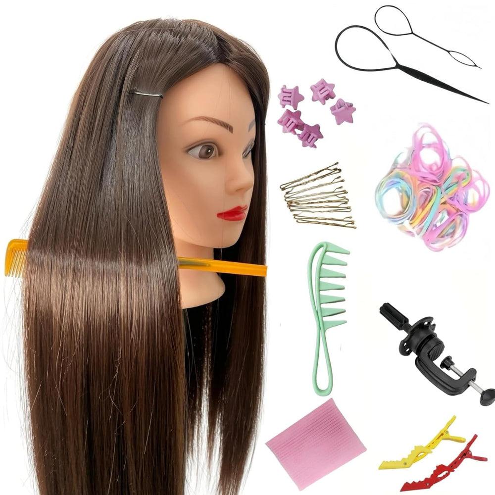 Yiifiulyn mannequin head with hair ideal for braiding practice and styling.