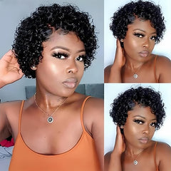 Yiifiulyn Pixie Cut Wig in natural black for a seamless everyday look.