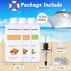 YINCL 3-pack travel containers compact design saves space in toiletry bag