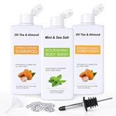 YINCL 40oz empty shampoo bottles travel set with leak-proof cap for mess-free carry-on