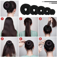 Yinder donut bun maker 8cm compact bun option for petite styles.
