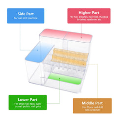 YINGJEE nail drill holder top view with open access for quick tool selection