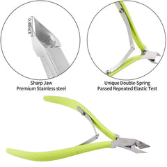 YINYIN cuticle pusher with green ergonomic handle for pushing back skin