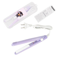 YIPINER mini hair straightener purple front view for quick styling on the go
