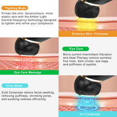 YIQEA Facial Massager 6in1 light-modes highlights customizable vibration for varied skincare routines.