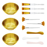 Yiqianhome gold facial bowls set for DIY skincare mixing and mask prep.