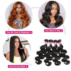 YISEA Brazilian body-wave 24-inch bundle demonstrating compact length and seamless blend.