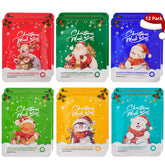 Yishifa Christmas facial mask featuring charming characters like Snowmen and Santa Claus.