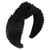 YISSION pearl-knotted-headband closeup highlights elegant pearled detail for refined styling