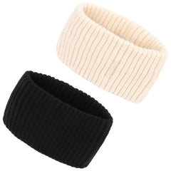 YISSION winter headbands two-pack black and white for versatile everyday wear.
