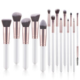 YJ-Anyue 14-piece brush set with wooden handles offers precise control for daily makeup