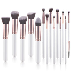 YJ-Anyue 14-piece brush set with wooden handles offers precise control for daily makeup