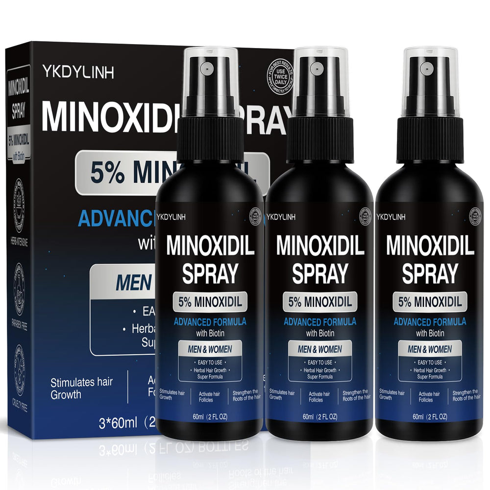 YKDYLINH 5% Minoxidil spray bottle front view for easy daily regrowth routine