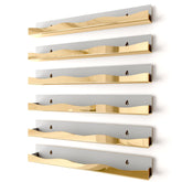 YMVV wall-mounted nail polish organizer 15-inch gold mirror keeps bottles neat and countertops clear.