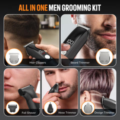 Ynasen beard-trimmer-heads and stand for quick, organized styling.