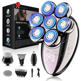 YOBeyux 7-head bald head shaver front view for quick, close grooming