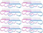 YOFAN 24-pack handle-grip nail brush in assorted colors for secure, quick cleaning.