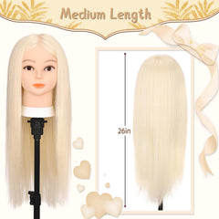Yofuly real hair training head side view shows lifelike texture for versatile styling