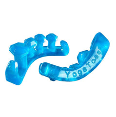 YogaToes Gems gel toe stretcher between toes demonstrates improved toe alignment potential.