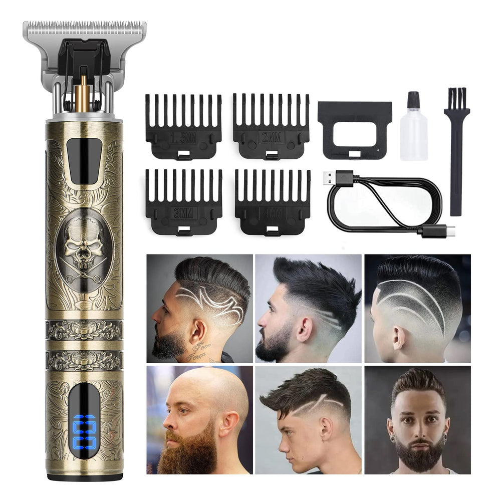 YOGINGO professional hair trimmer bronze LCD front view for precise, clean grooming