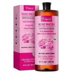 Yoken Rose Water Toner bottle in amber preserves freshness for daily use.
