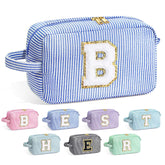 YOOLIFE makeup bag front chenille letter offers personalized charm for bridesmaids.