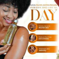 Yoni Rescue Vanilla Body Oil pour demonstrates quick absorption after shower