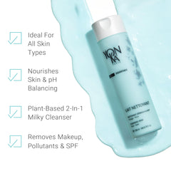 Yonka Lait Nettoyant eye makeup removal demonstrates safe eye cleansing.