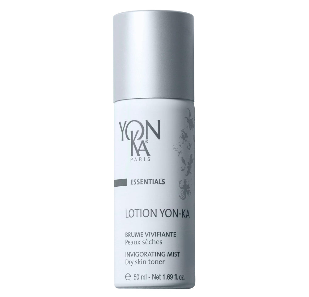 Yon-Ka Lotion PS Toner bottle shows pore refinement and hydration in a clean skincare moment.