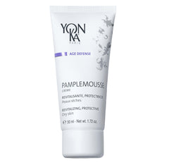 Yonka Pamplemousse PS cream jar front, lightweight moisturizer for dry skin hydration and glow
