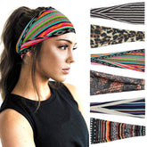 YONUF boho headbands six-pack flat lay showing vibrant color variety for matching outfits.