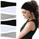 YONUF fashion headbands white pack shows soft breathable fabric for workouts.
