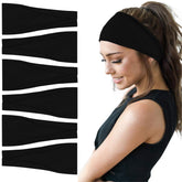 YONUF fashion headbands wide black headband pack for versatile workouts and daily wear.
