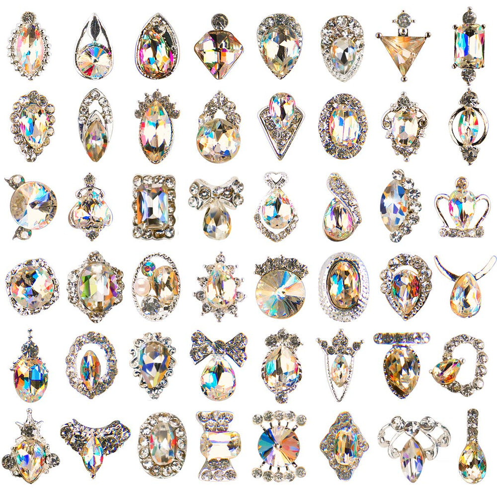 YOOCUS nail rhinestones Crystal AB with mixed shapes for eye-catching nail art and daily sparkle.